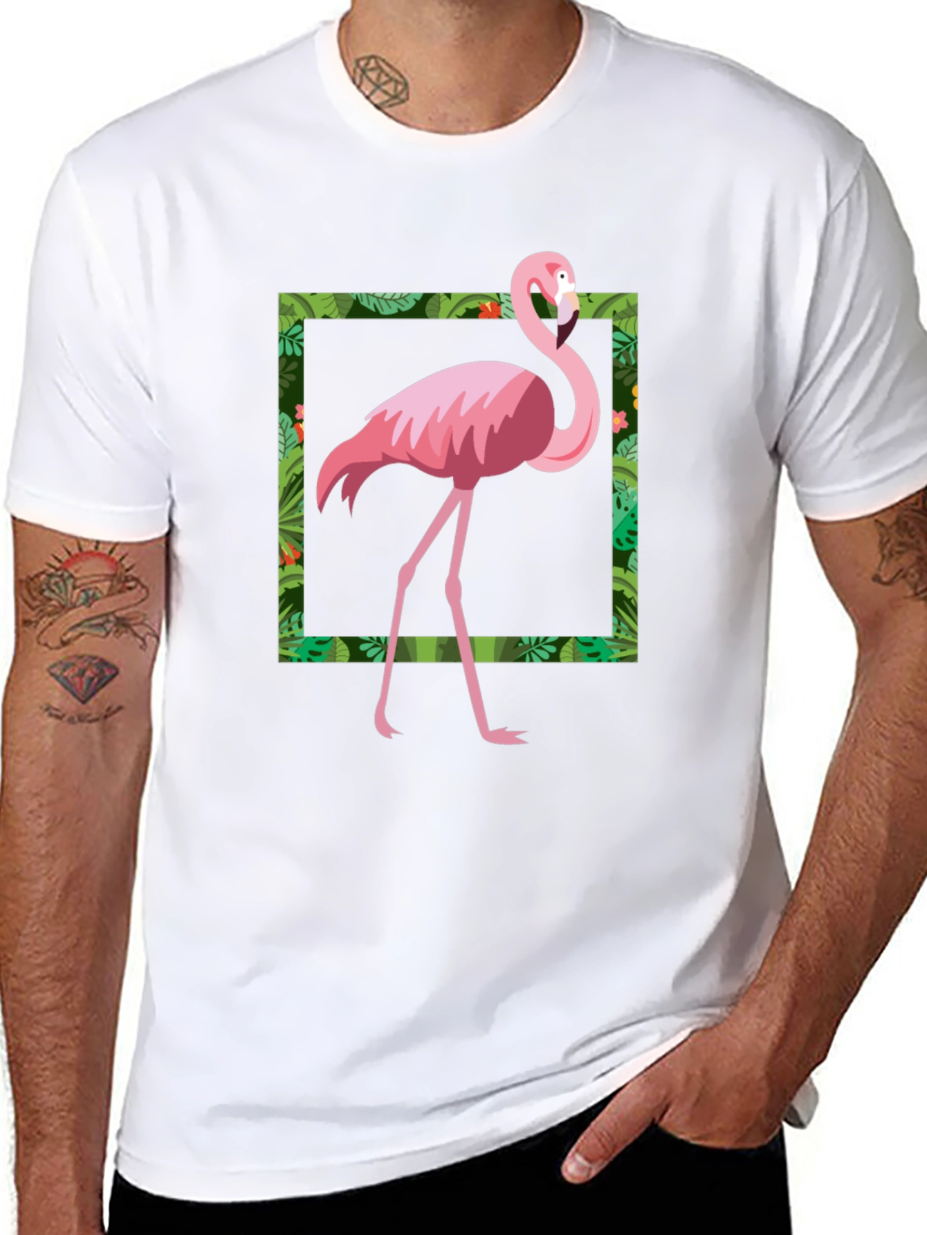 Tropical Flamingo Graphic T-Shirt