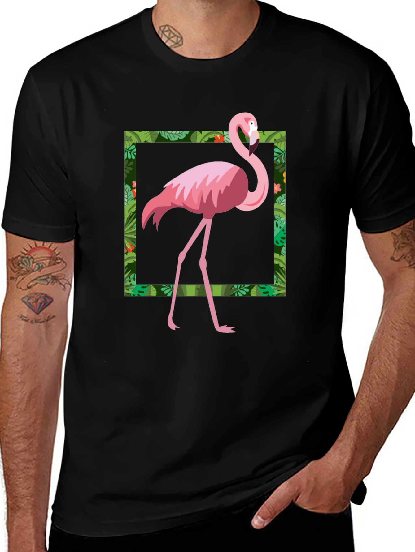 Tropical Flamingo Graphic T-Shirt