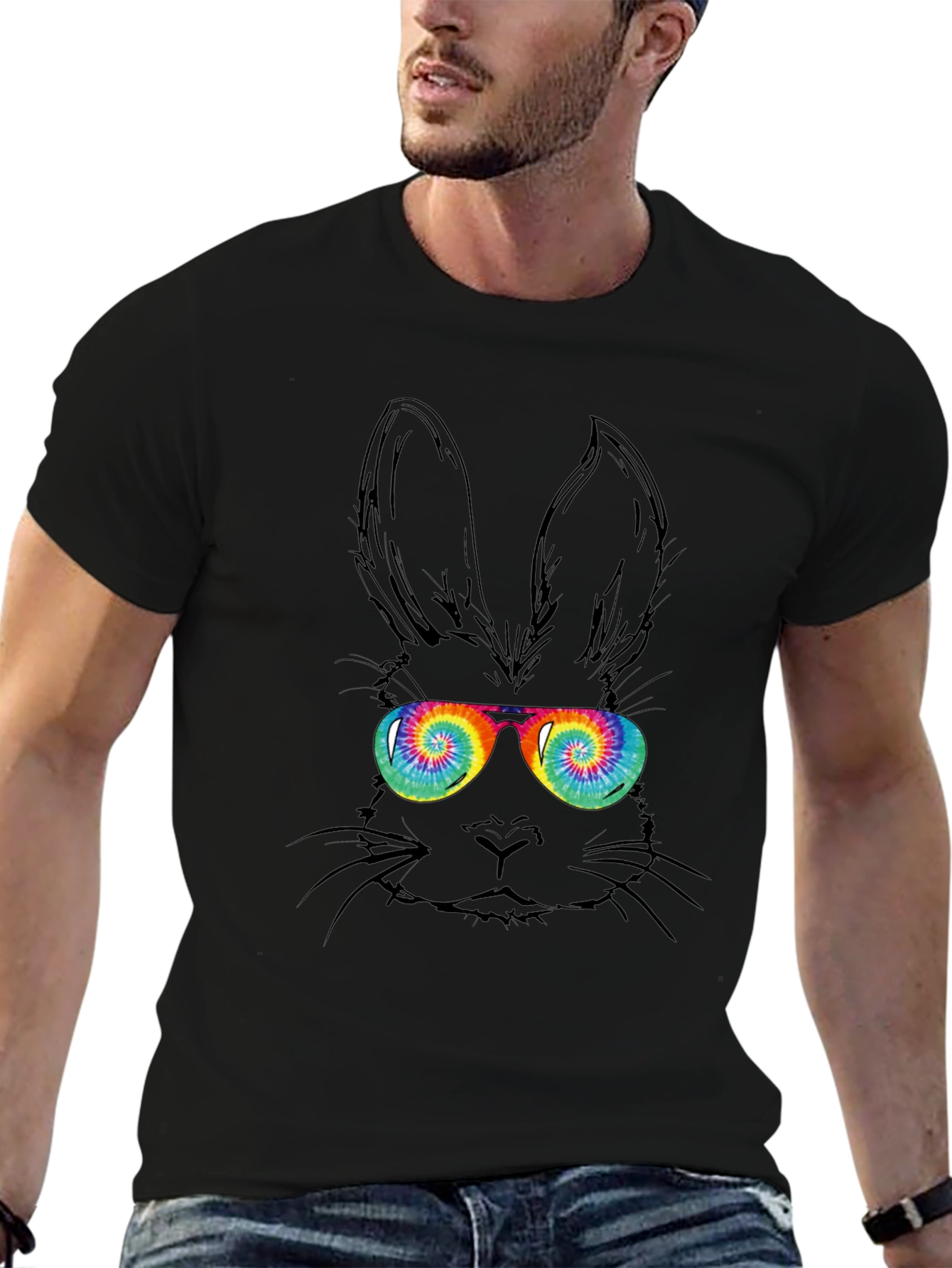 Cool Bunny Tee - Tie Dye Glasses
