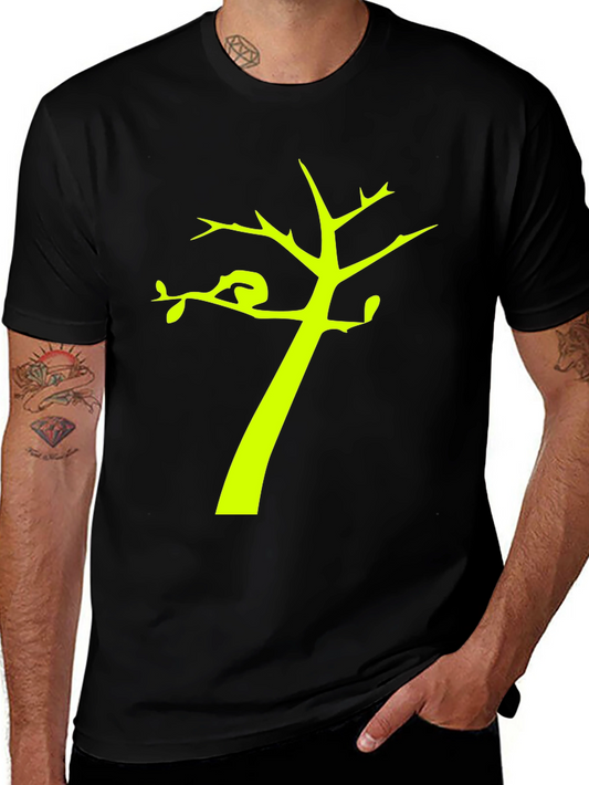 Black T-Shirt with Tree Graphic