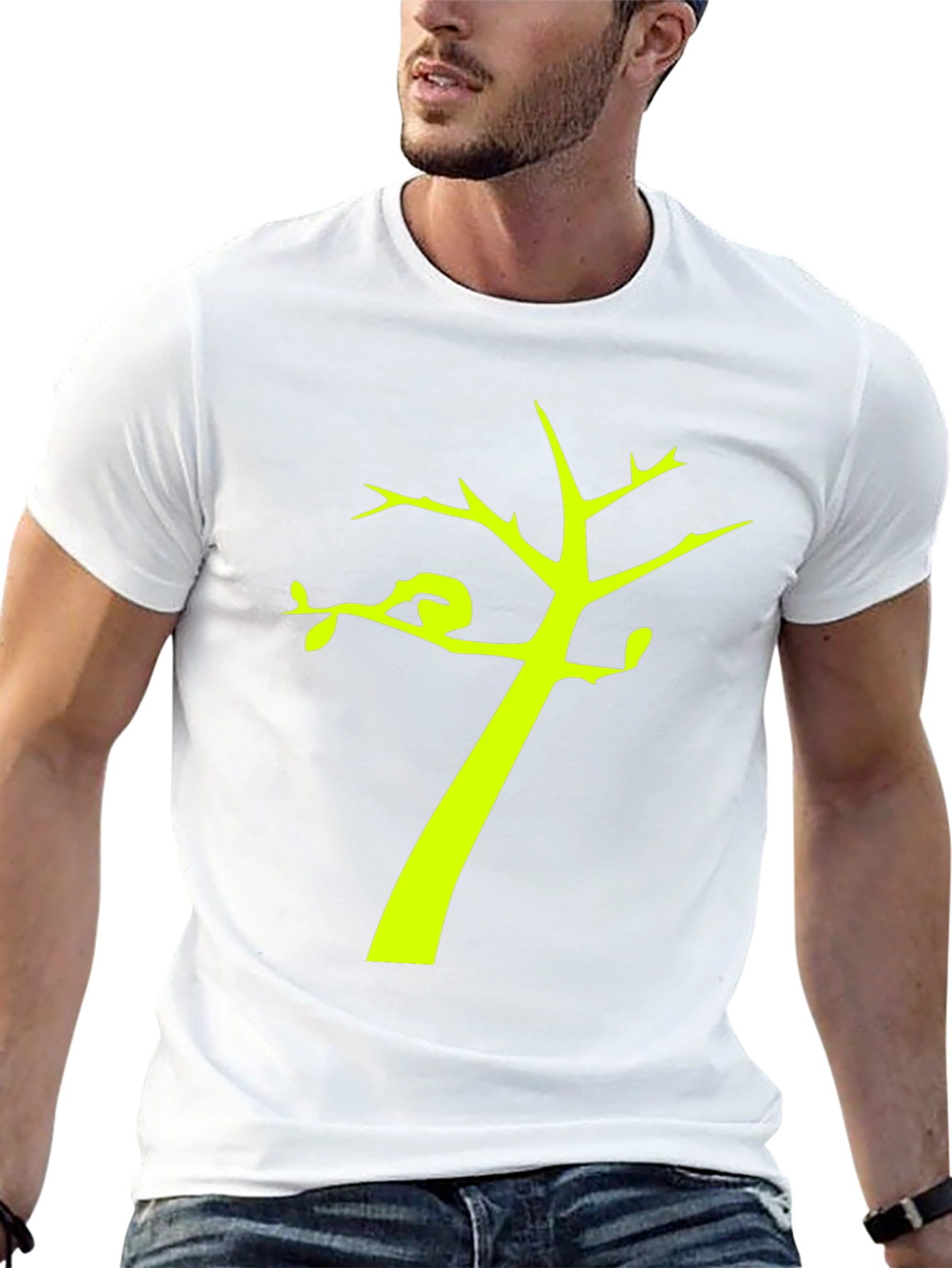 Black T-Shirt with Tree Graphic