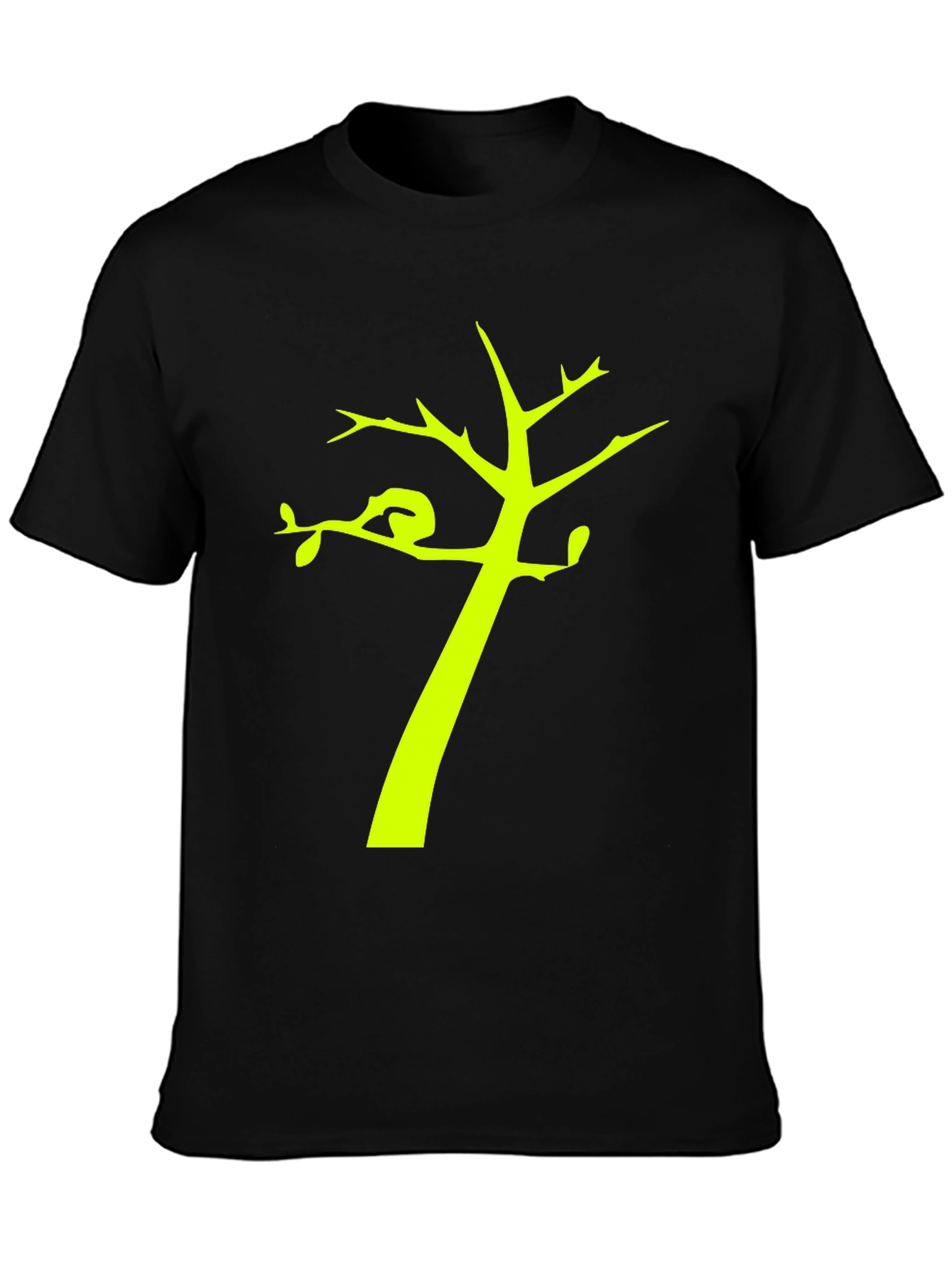 Black T-Shirt with Tree Graphic