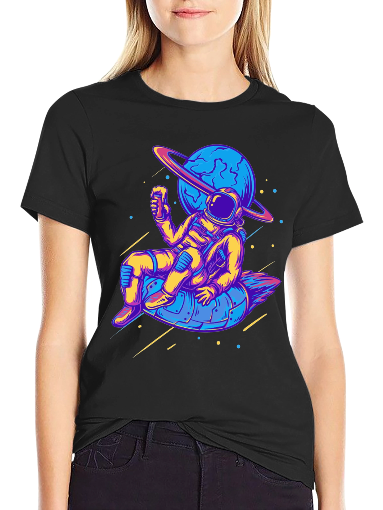 Astronaut in Space Graphic T-Shirt