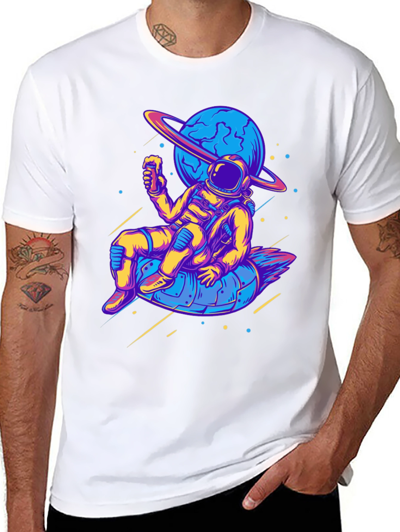 Astronaut in Space Graphic T-Shirt