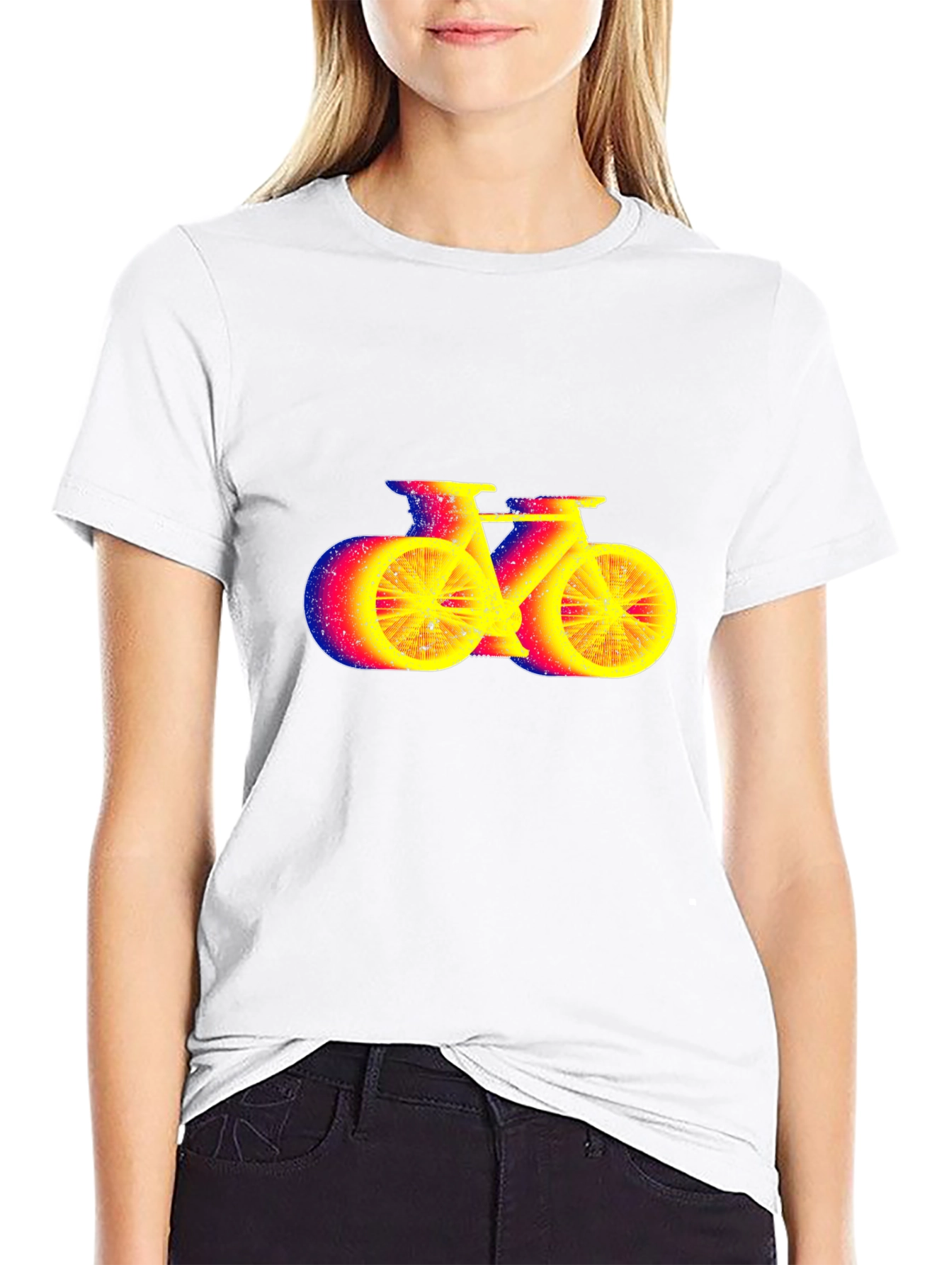 Cool Graphic Bike Print Black T-Shirt