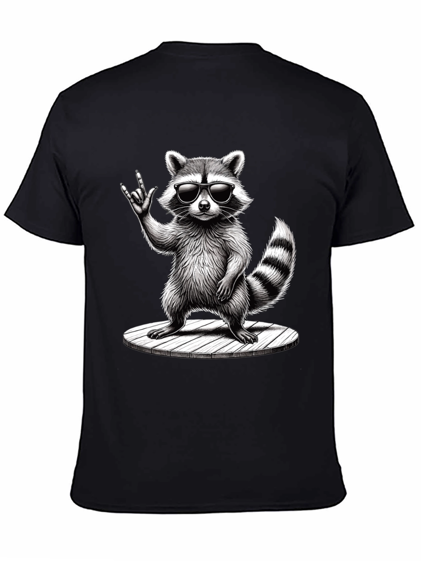 Cool Raccoon Graphic Tee - Rock On!
