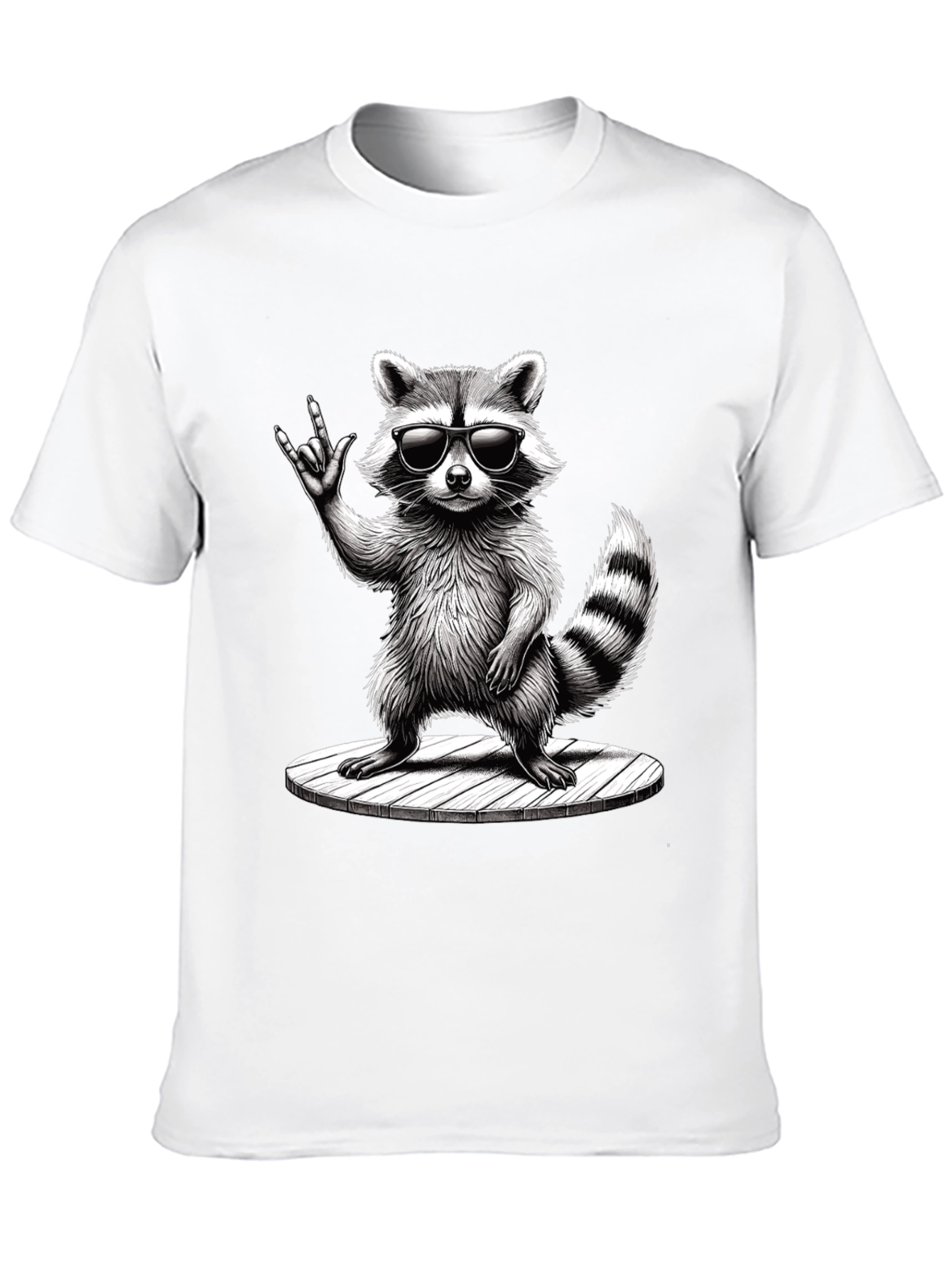 Cool Raccoon Graphic Tee - Rock On!