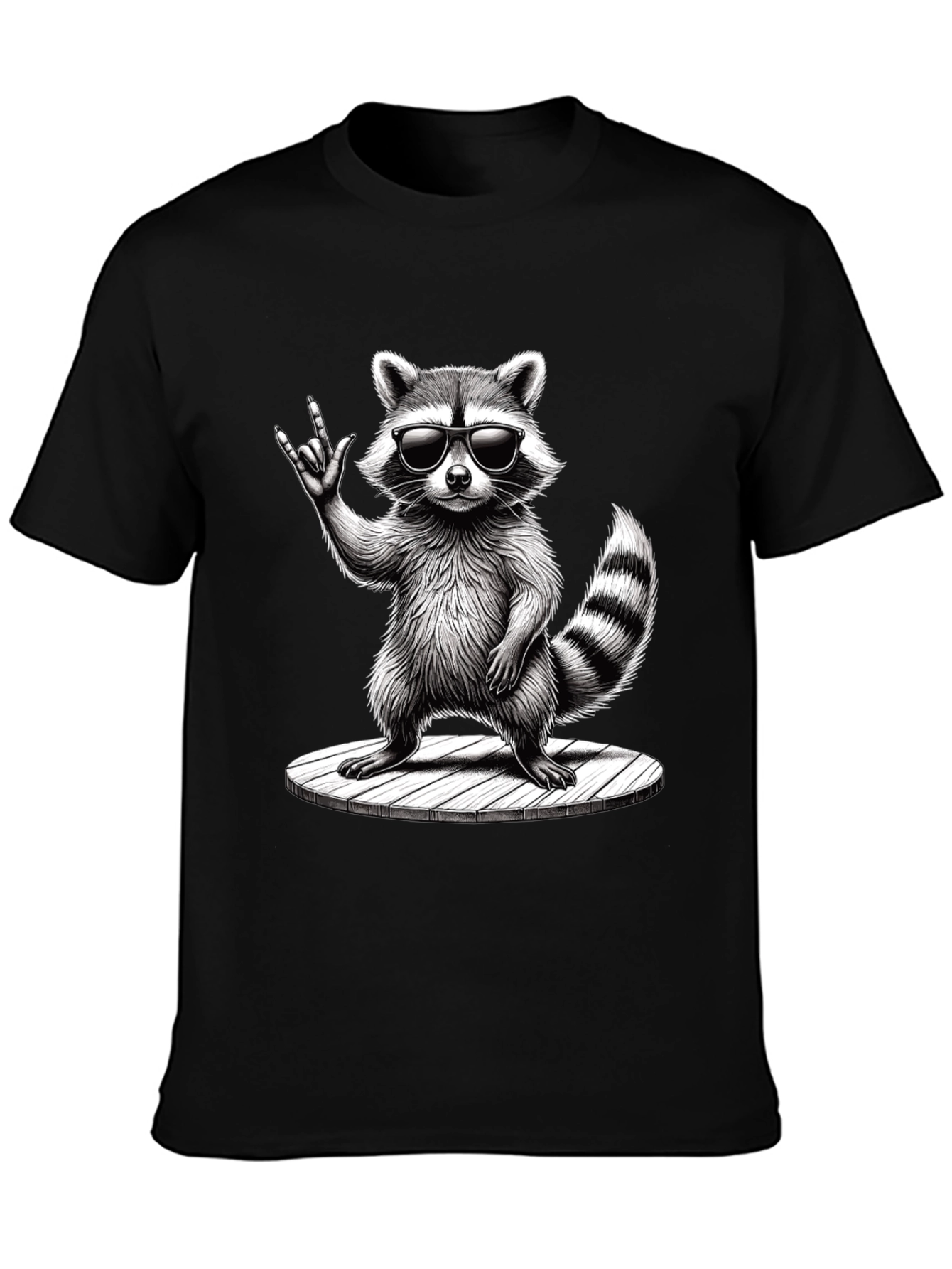Cool Raccoon Graphic Tee - Rock On!