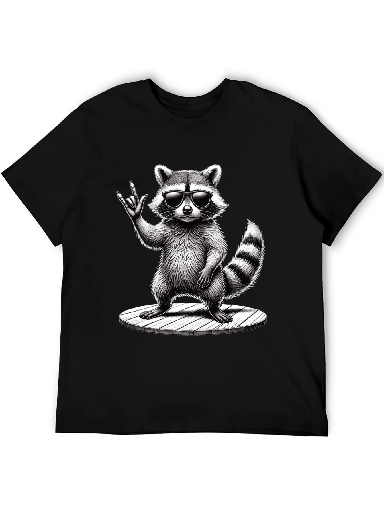 Cool Raccoon Graphic Tee - Rock On!