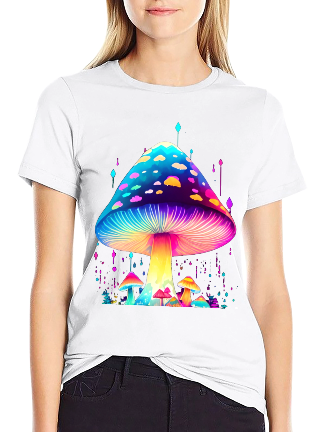 Psychedelic Mushroom Black T-Shirt