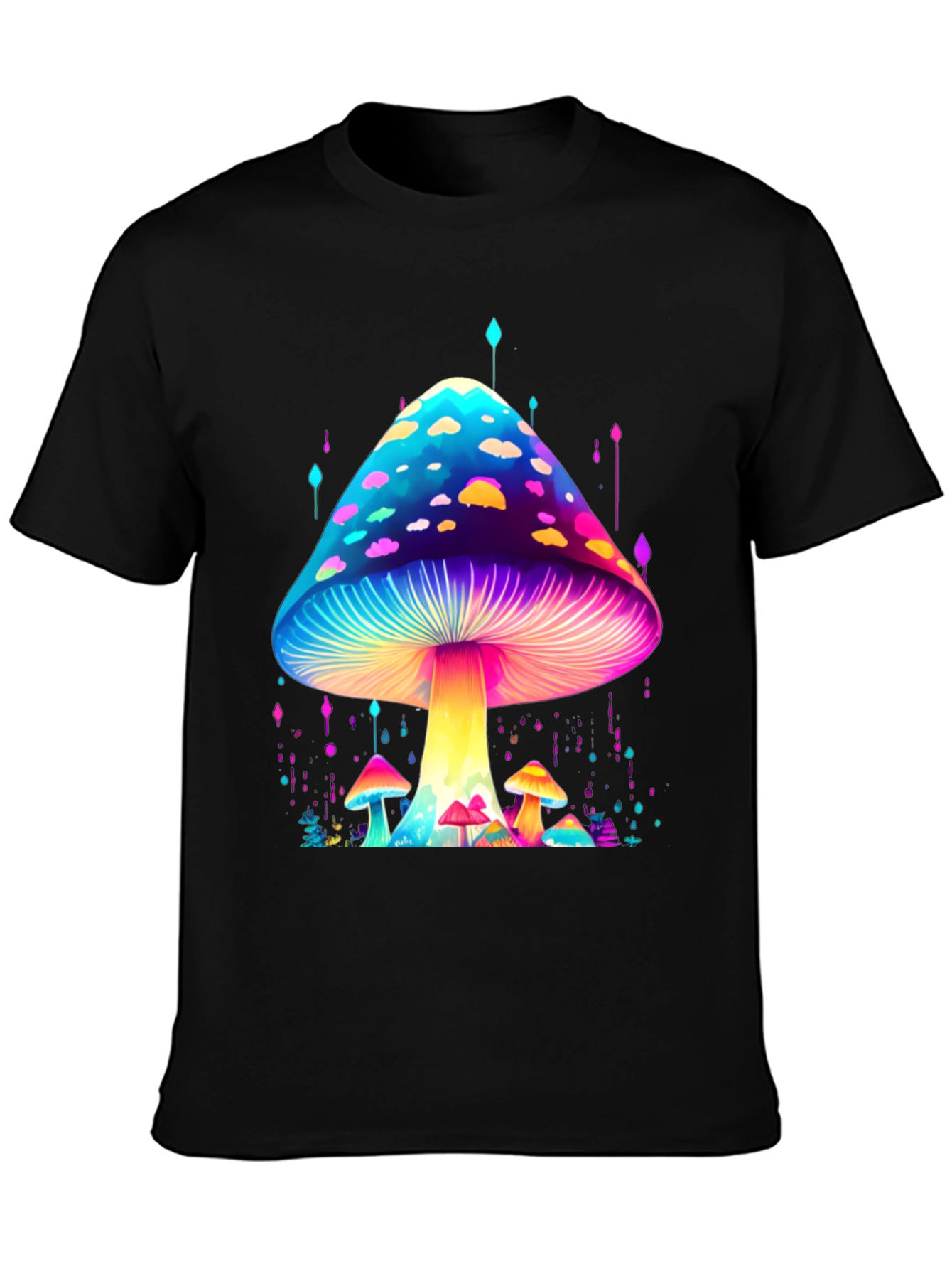 Psychedelic Mushroom Black T-Shirt