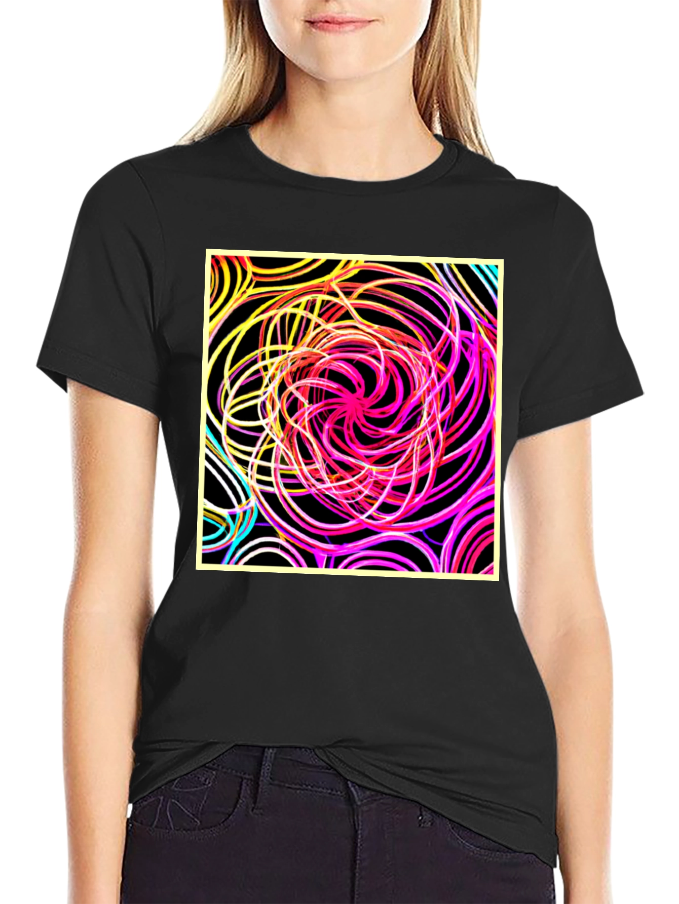 Abstract Swirl Graphic Tee - Bold Style