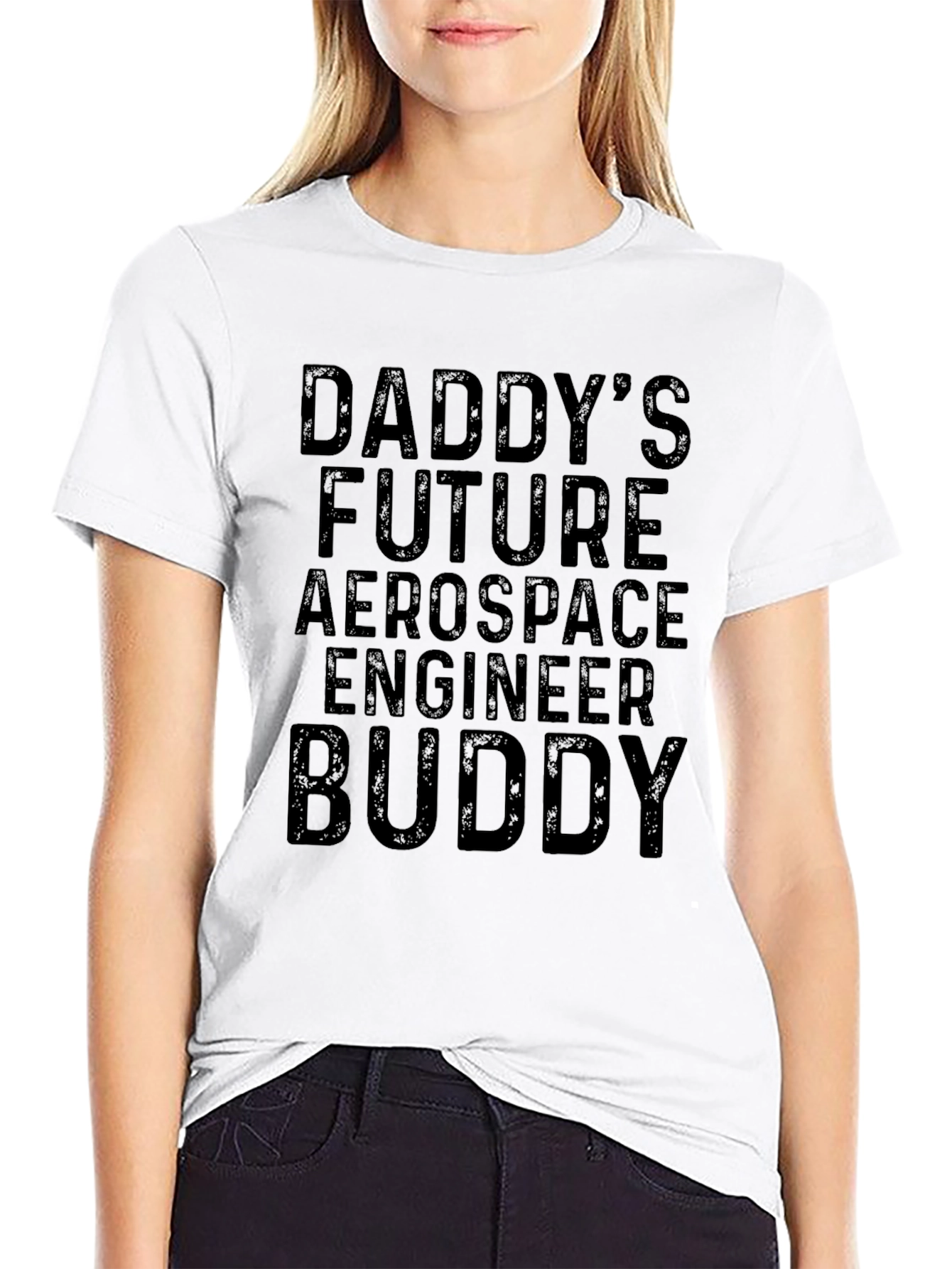 Daddys Future Aerospace Engineer Buddy Black T-Shirt