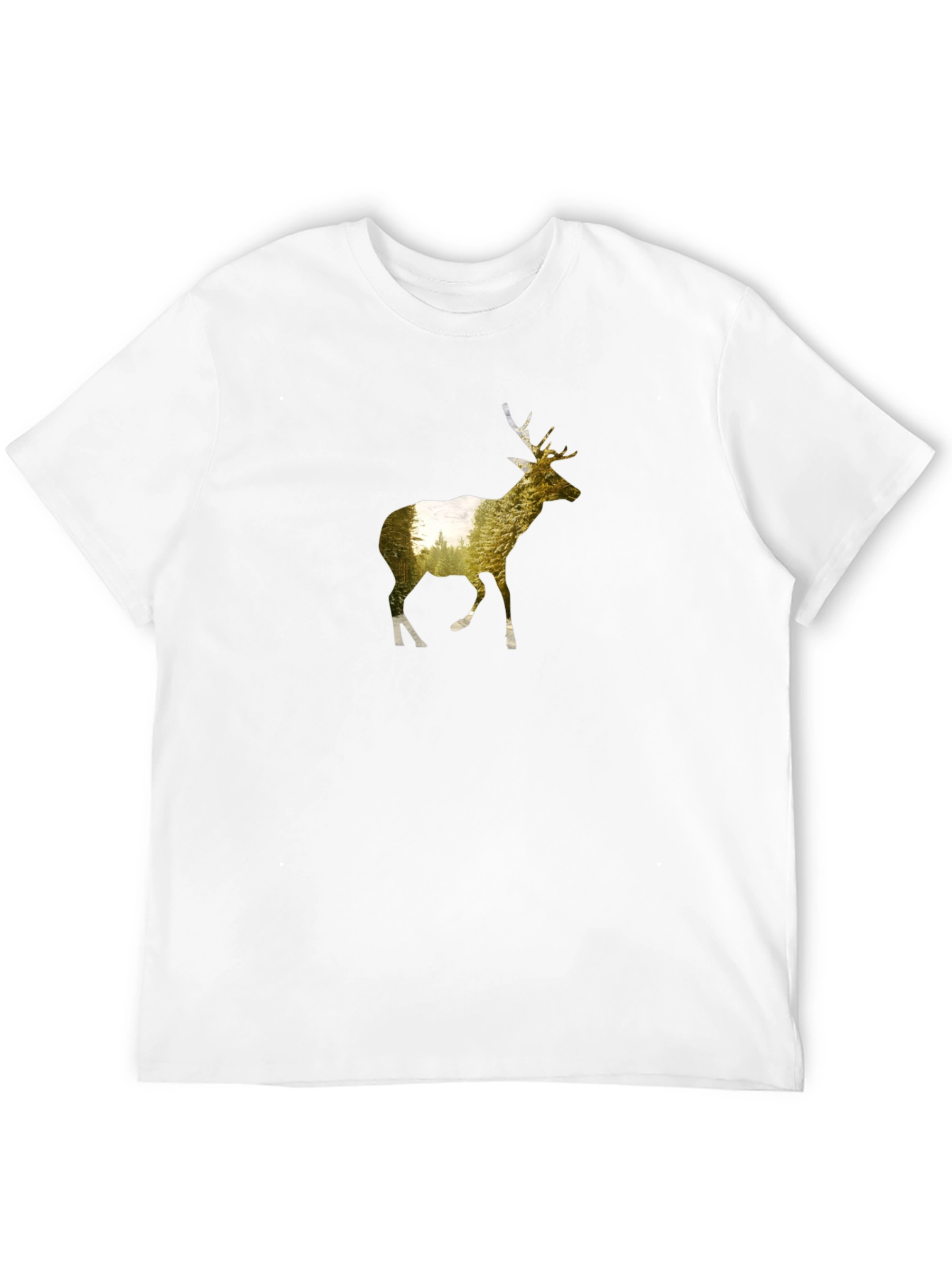 Deer Silhouette Graphic Tee - Black