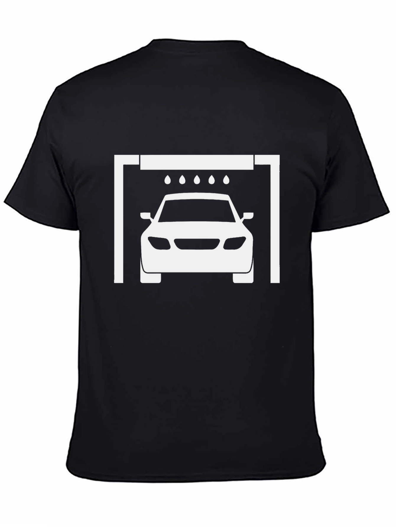 Car Wash Graphic Tee - Black Cotton T-Shirt