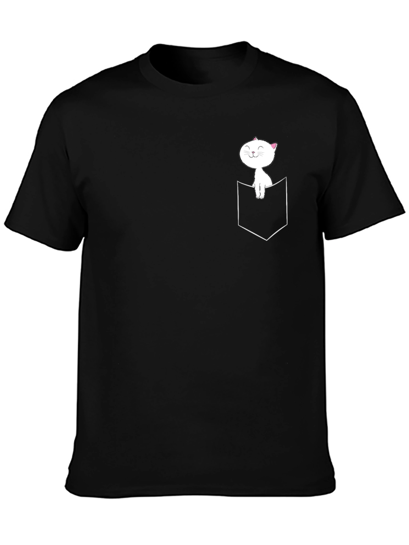 Cat in Pocket Graphic T-Shirt