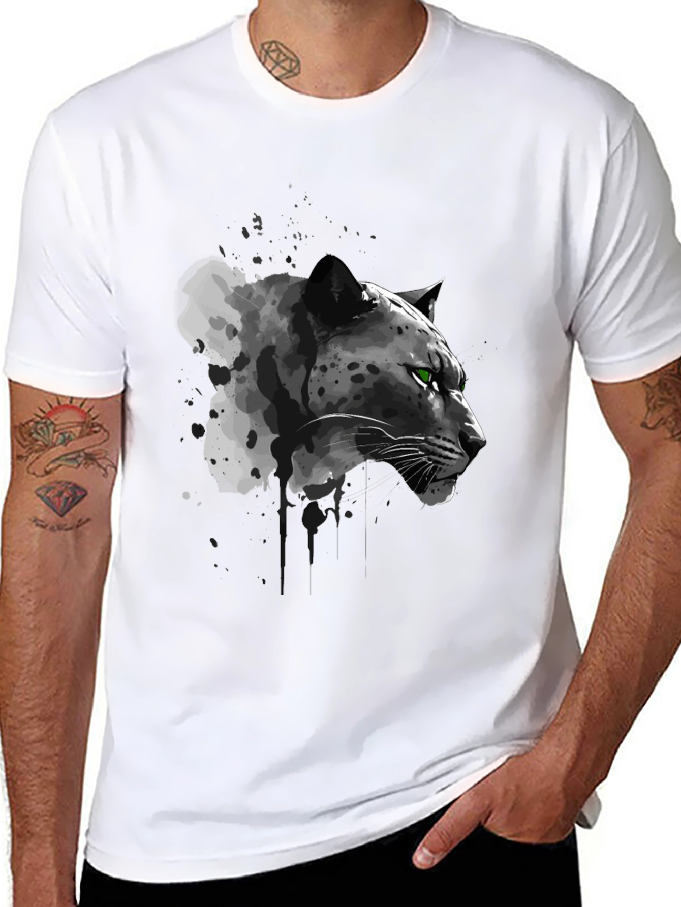 Black Panther Graphic Tee - Cool Animal Print T-Shirt
