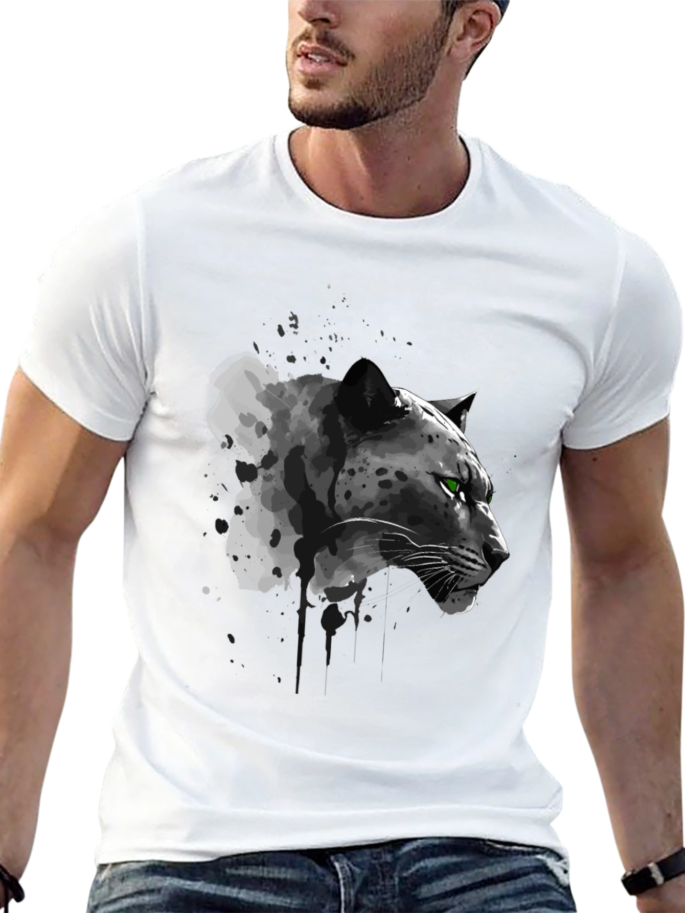 Black Panther Graphic Tee - Cool Animal Print T-Shirt