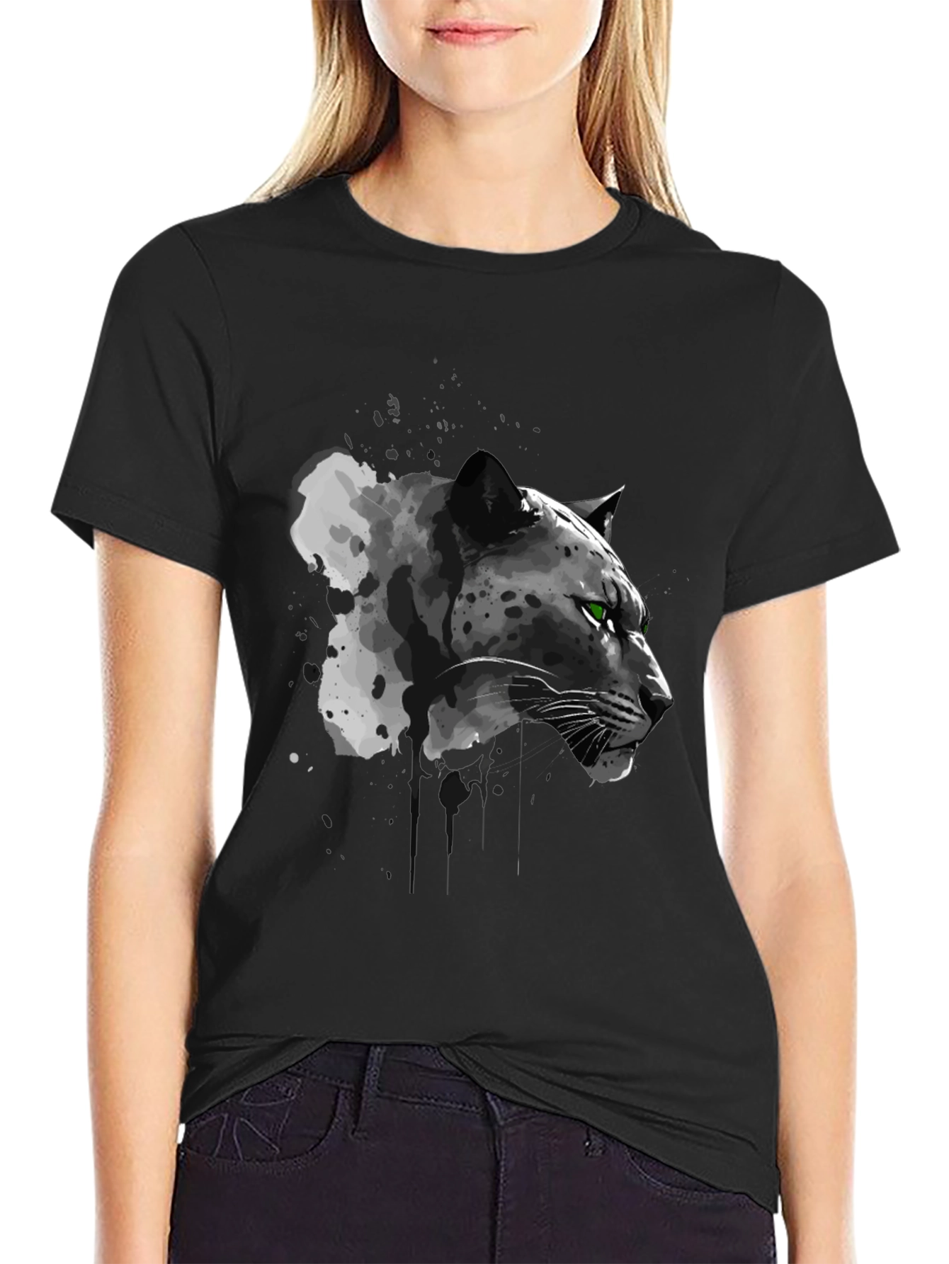 Black Panther Graphic Tee - Cool Animal Print T-Shirt