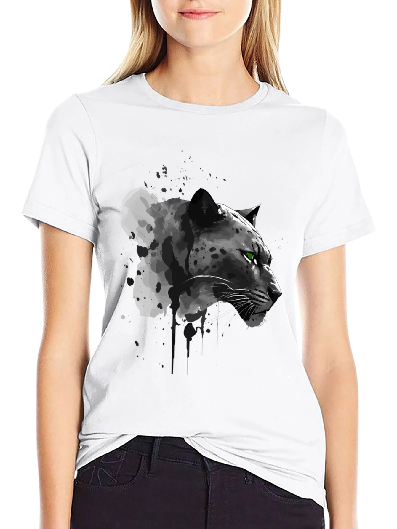 Black Panther Graphic Tee - Cool Animal Print T-Shirt