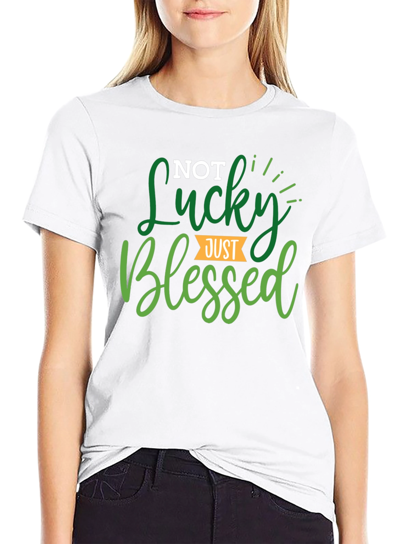 Not Lucky Just Blessed Black Tee