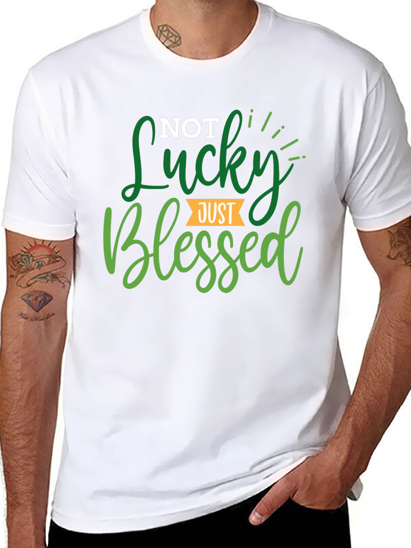 Not Lucky Just Blessed Black Tee