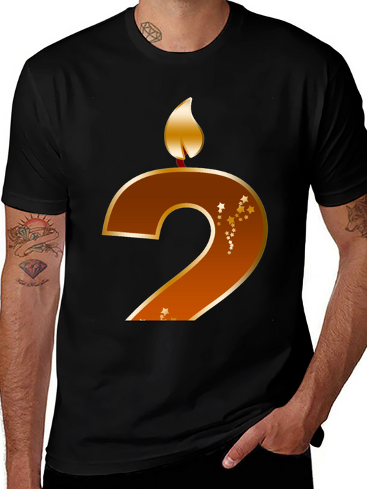 Birthday Number 2 Candle Graphic T-Shirt