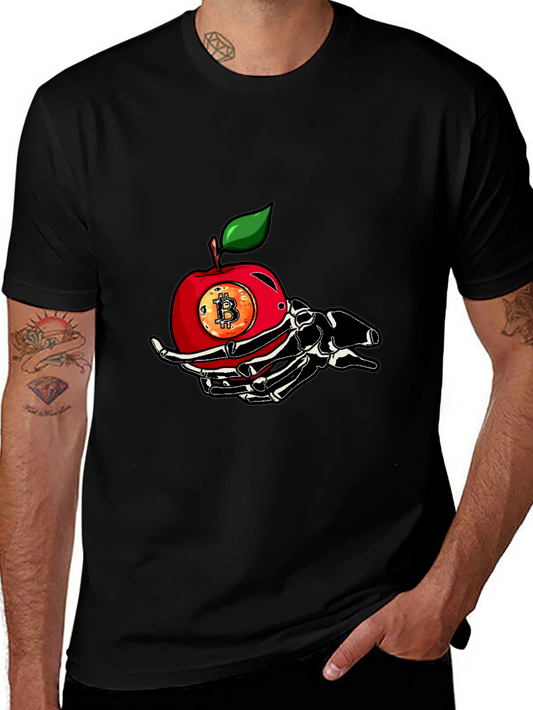 Bitcoin Apple Skeleton Hand T-Shirt