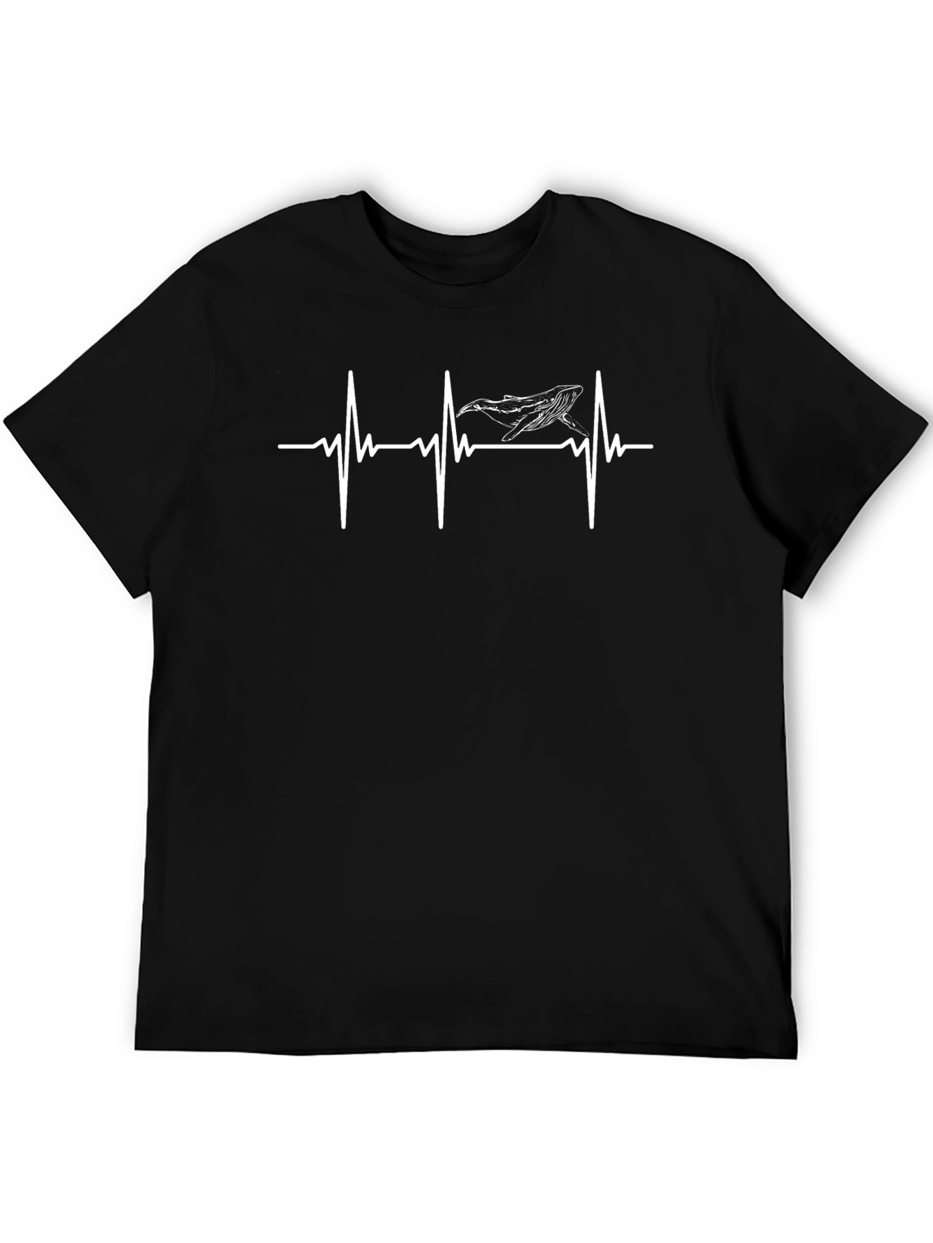 Whale Heartbeat Graphic Tee - Black