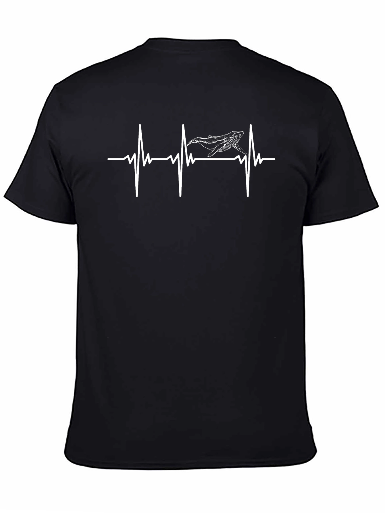 Whale Heartbeat Graphic Tee - Black