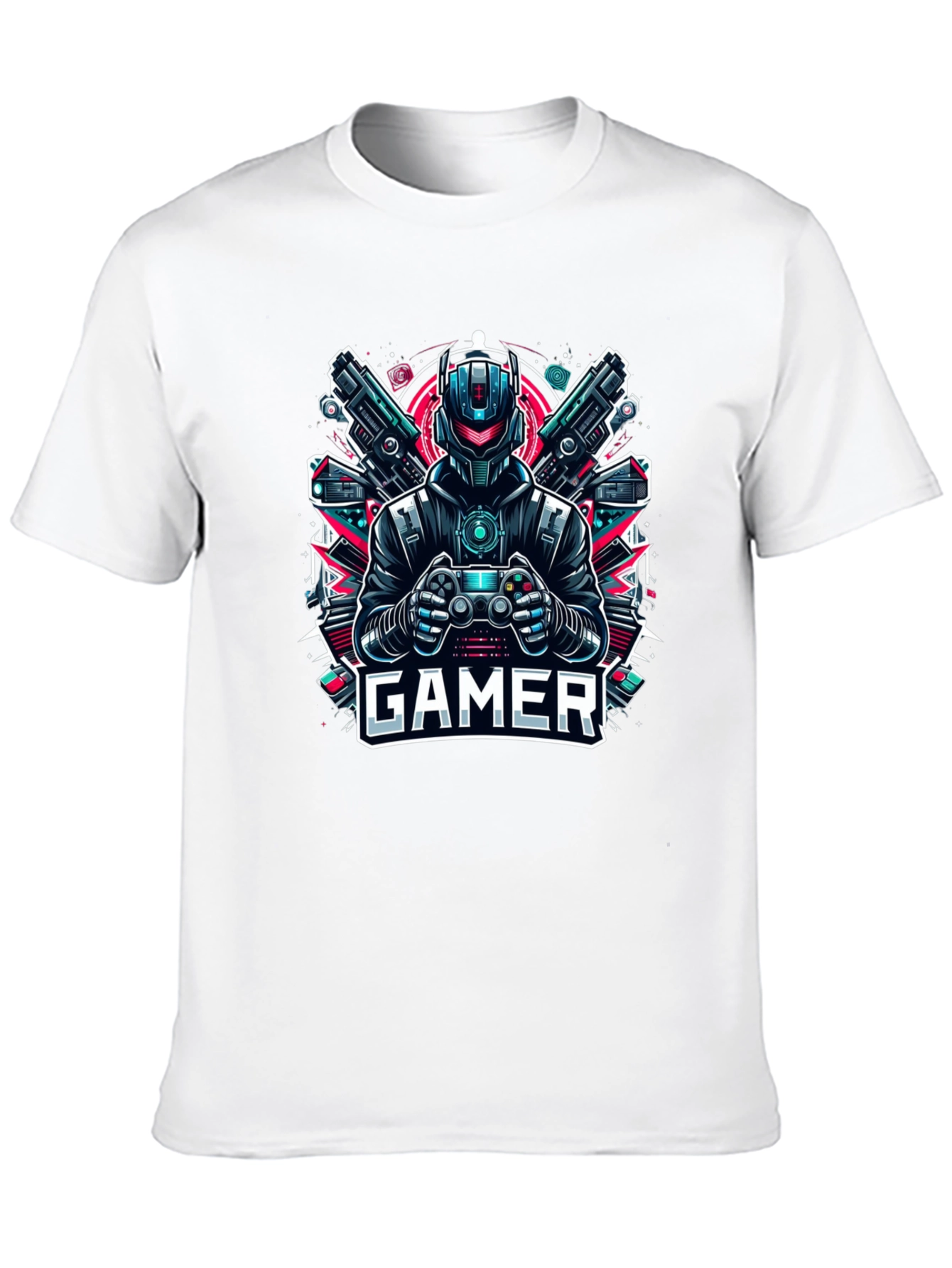Gamer T-Shirt - Robot & Guns Design