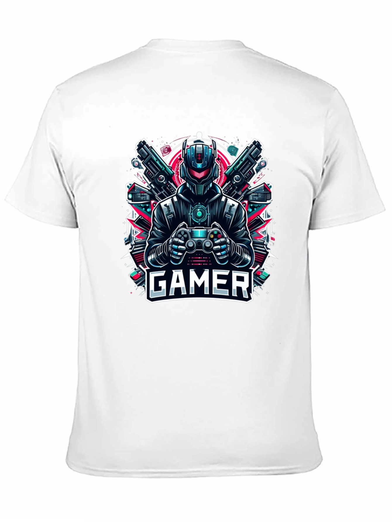 Gamer T-Shirt - Robot & Guns Design
