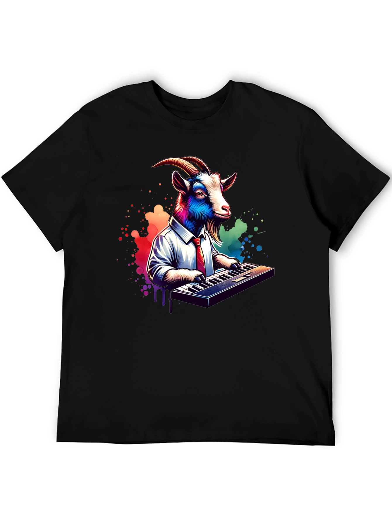 Goat Musician Graphic Tee - Black