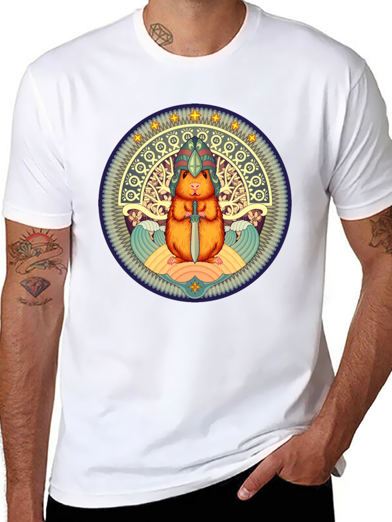 Hamster Warrior T-Shirt - Whimsical Graphic Tee