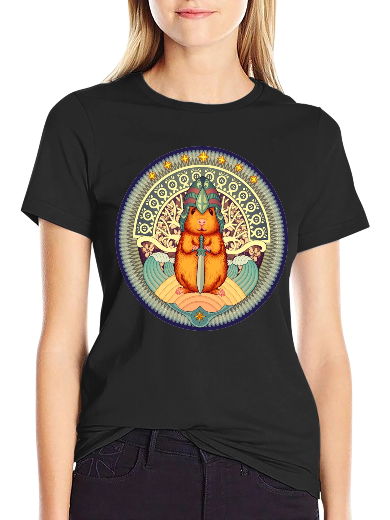 Hamster Warrior T-Shirt - Whimsical Graphic Tee