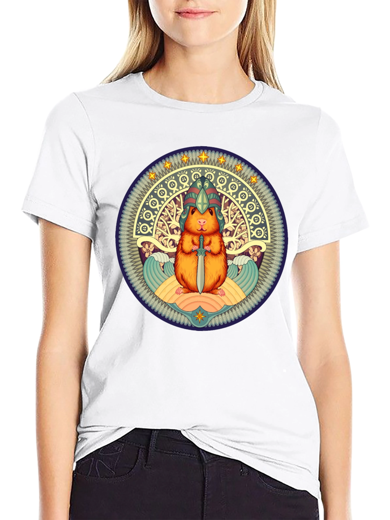 Hamster Warrior T-Shirt - Whimsical Graphic Tee