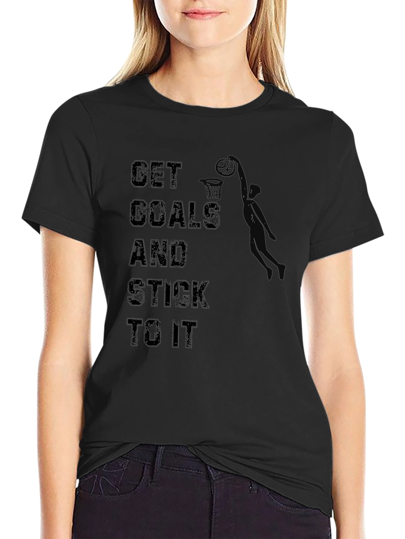 Get Goals T-Shirt: Motivational Basketball Dunk Design