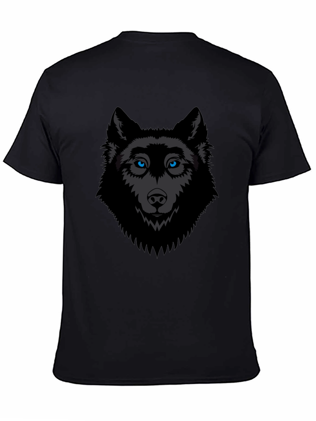 Mens Black Wolf Graphic T-Shirt