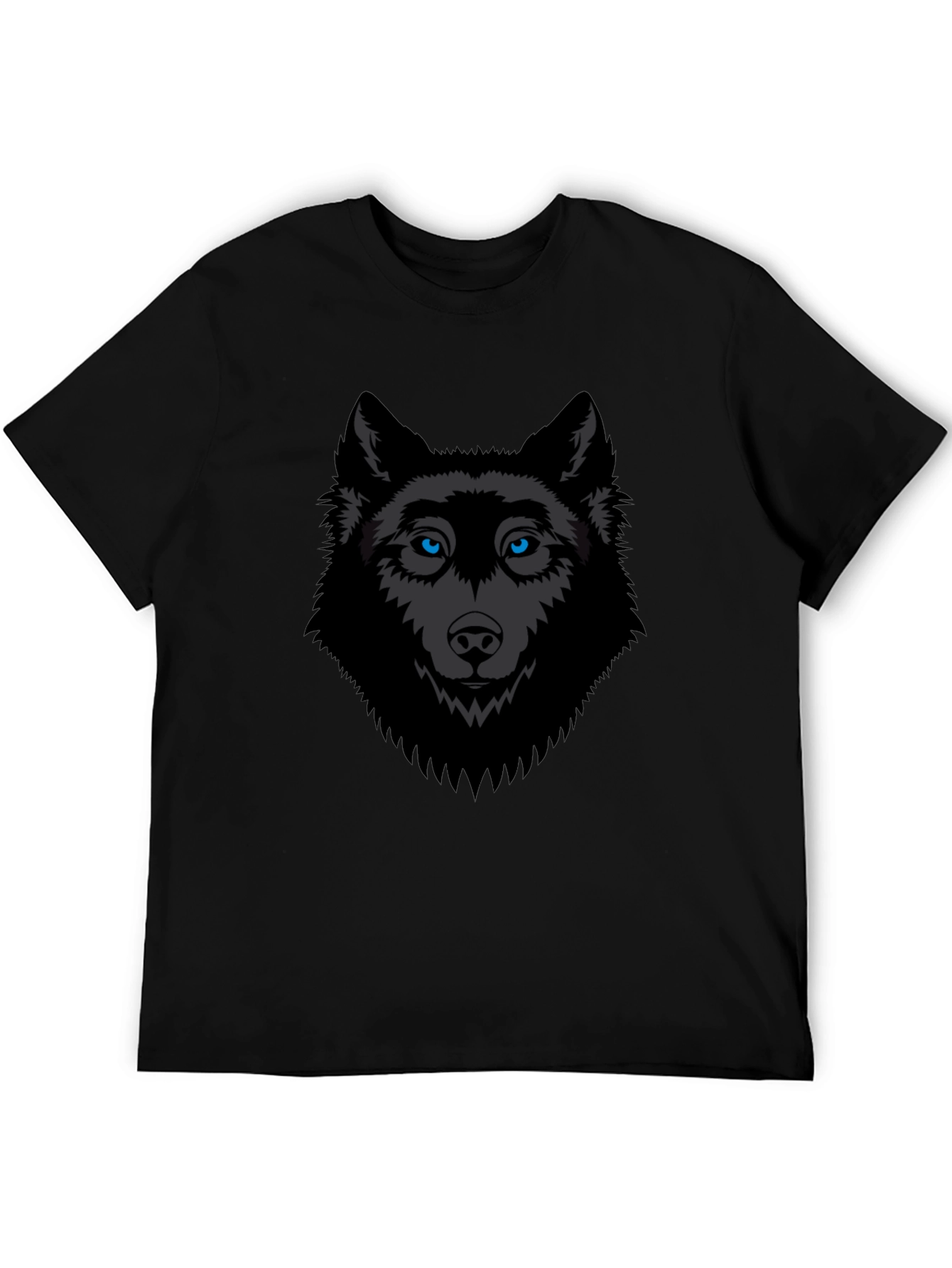 Mens Black Wolf Graphic T-Shirt