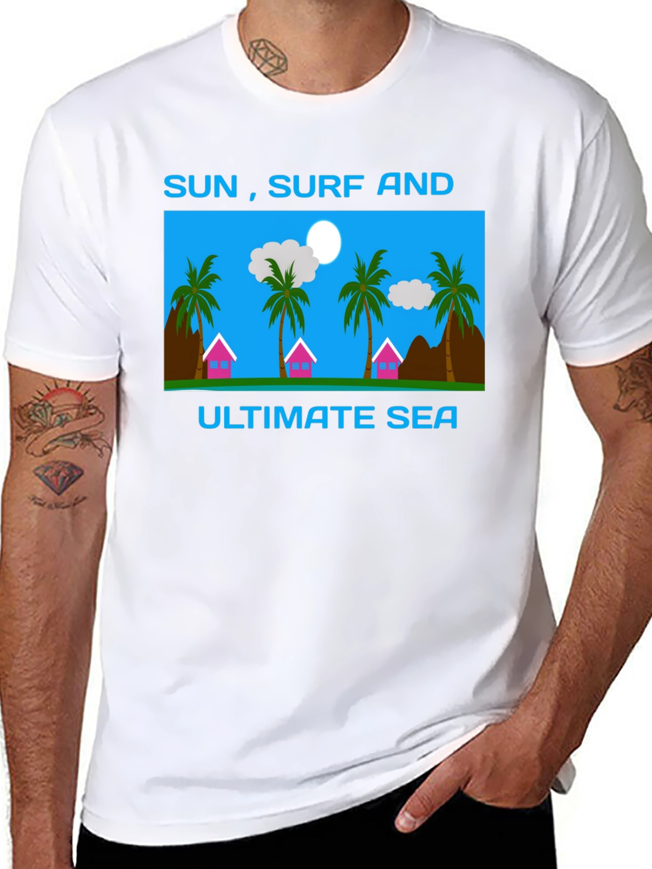 Sun Surf and Sea Graphic T-Shirt