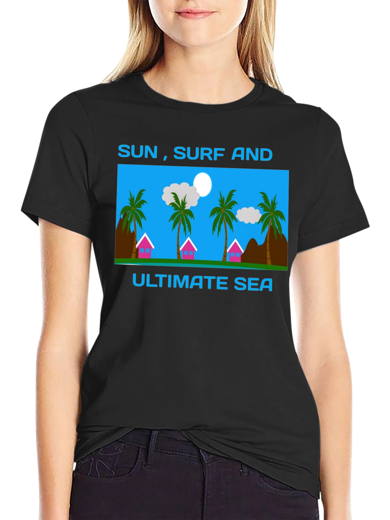 Sun Surf and Sea Graphic T-Shirt