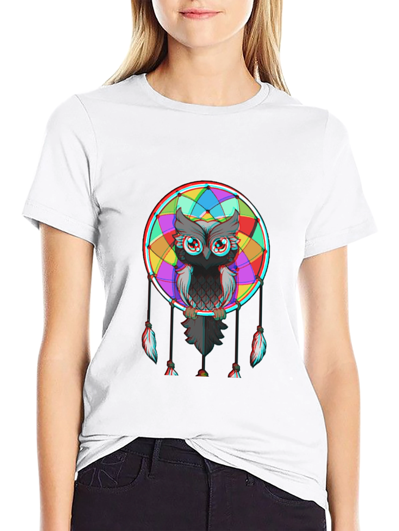 Owl Dreamcatcher Graphic Tee - Mens Black T-Shirt