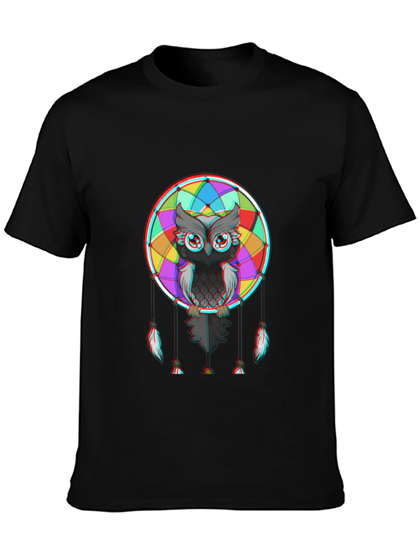 Owl Dreamcatcher Graphic Tee - Mens Black T-Shirt