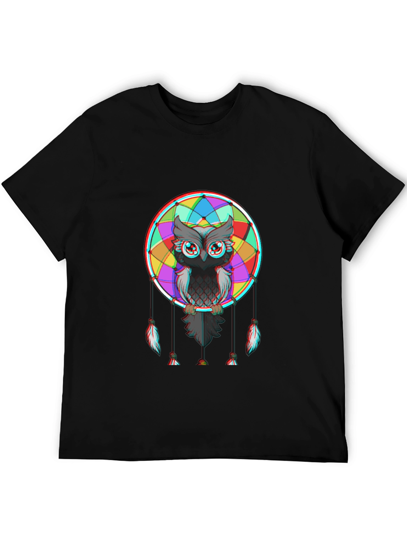 Owl Dreamcatcher Graphic Tee - Mens Black T-Shirt