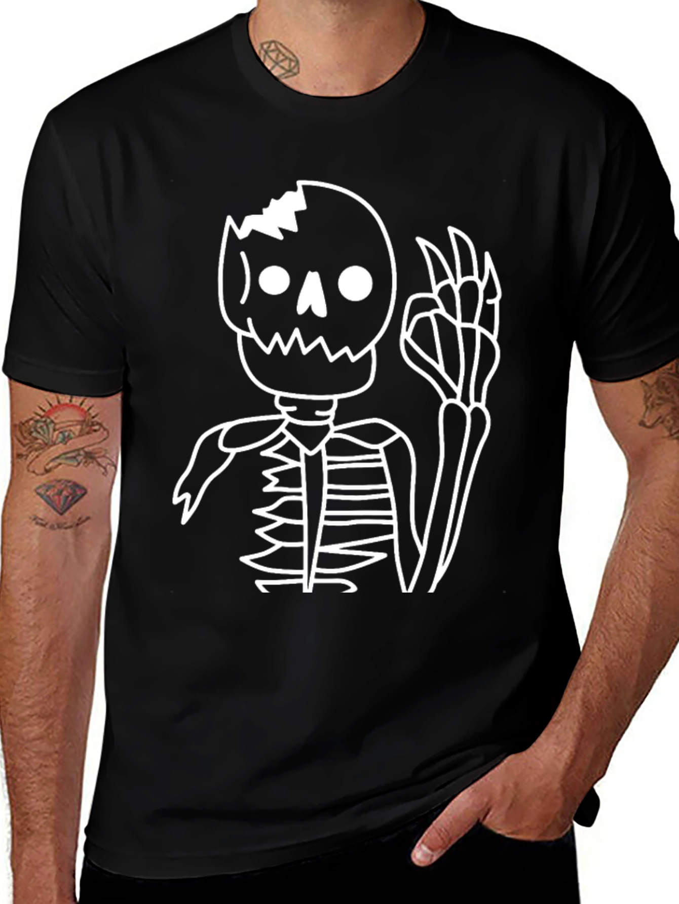 Skeleton Graphic Tee - Unique Design