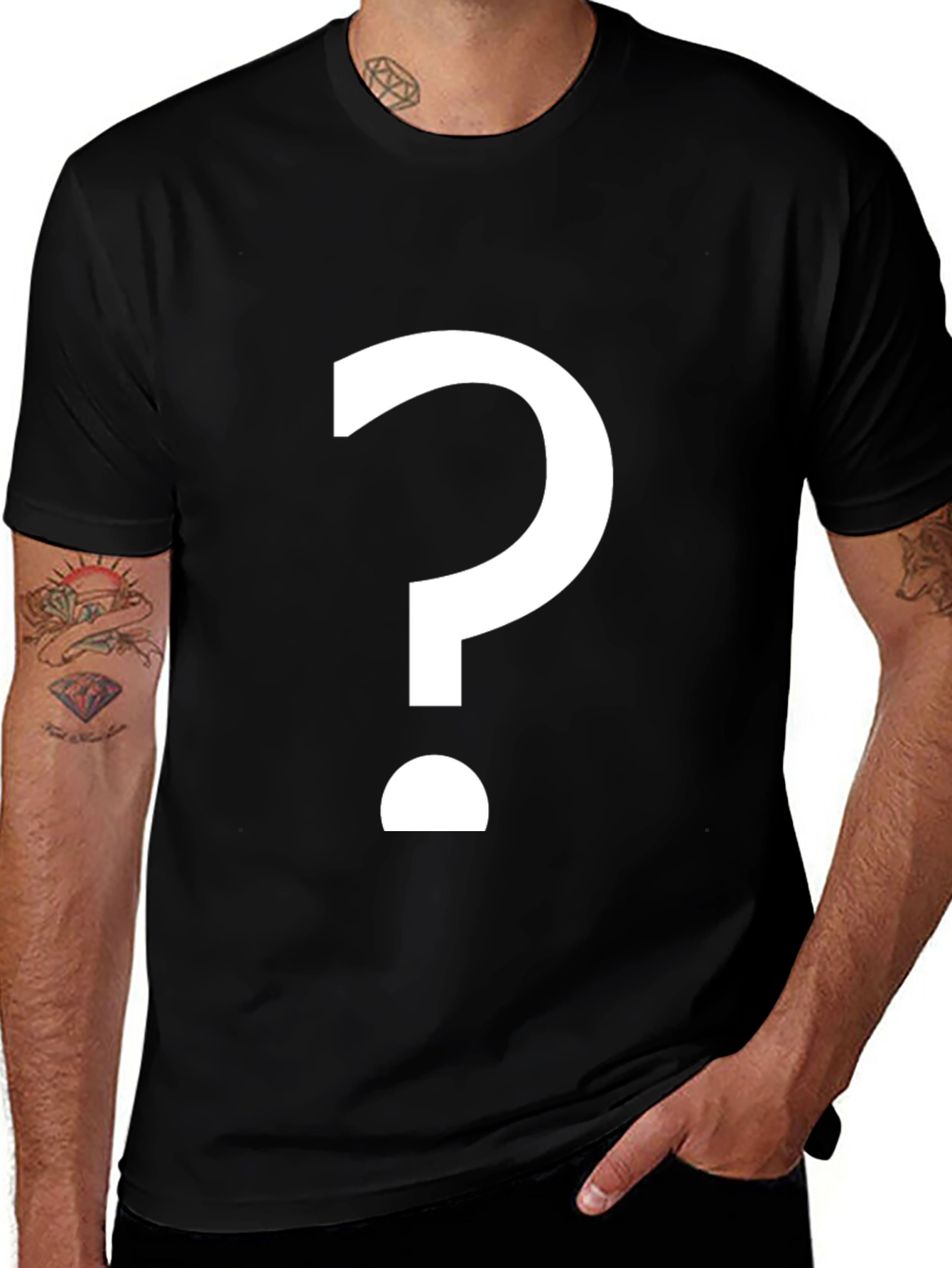 Mystery Black T-Shirt with Question Mark