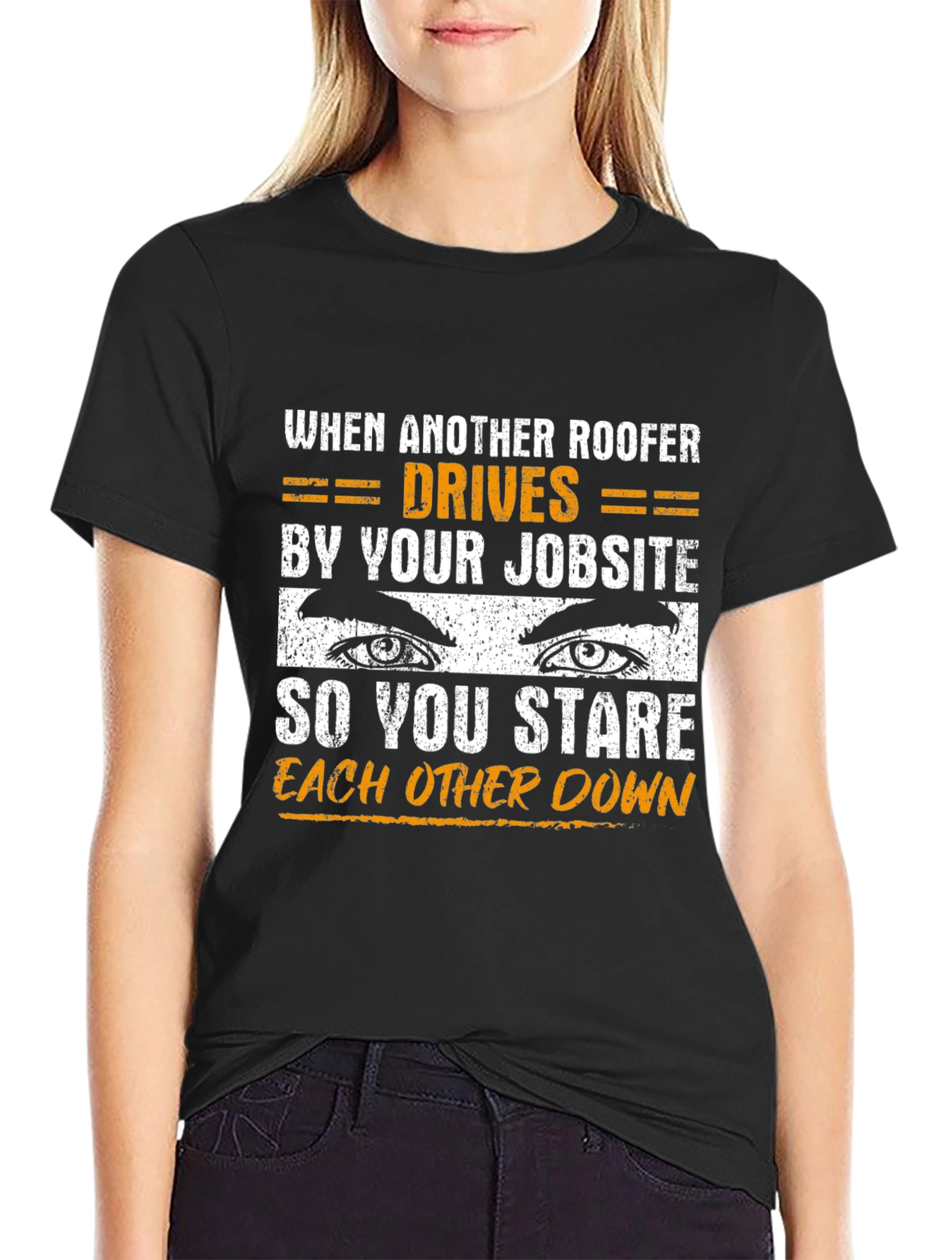 Roofer Stare Down Graphic T-Shirt