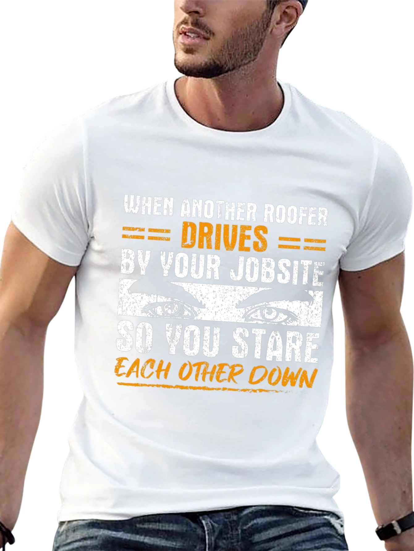 Roofer Stare Down Graphic T-Shirt