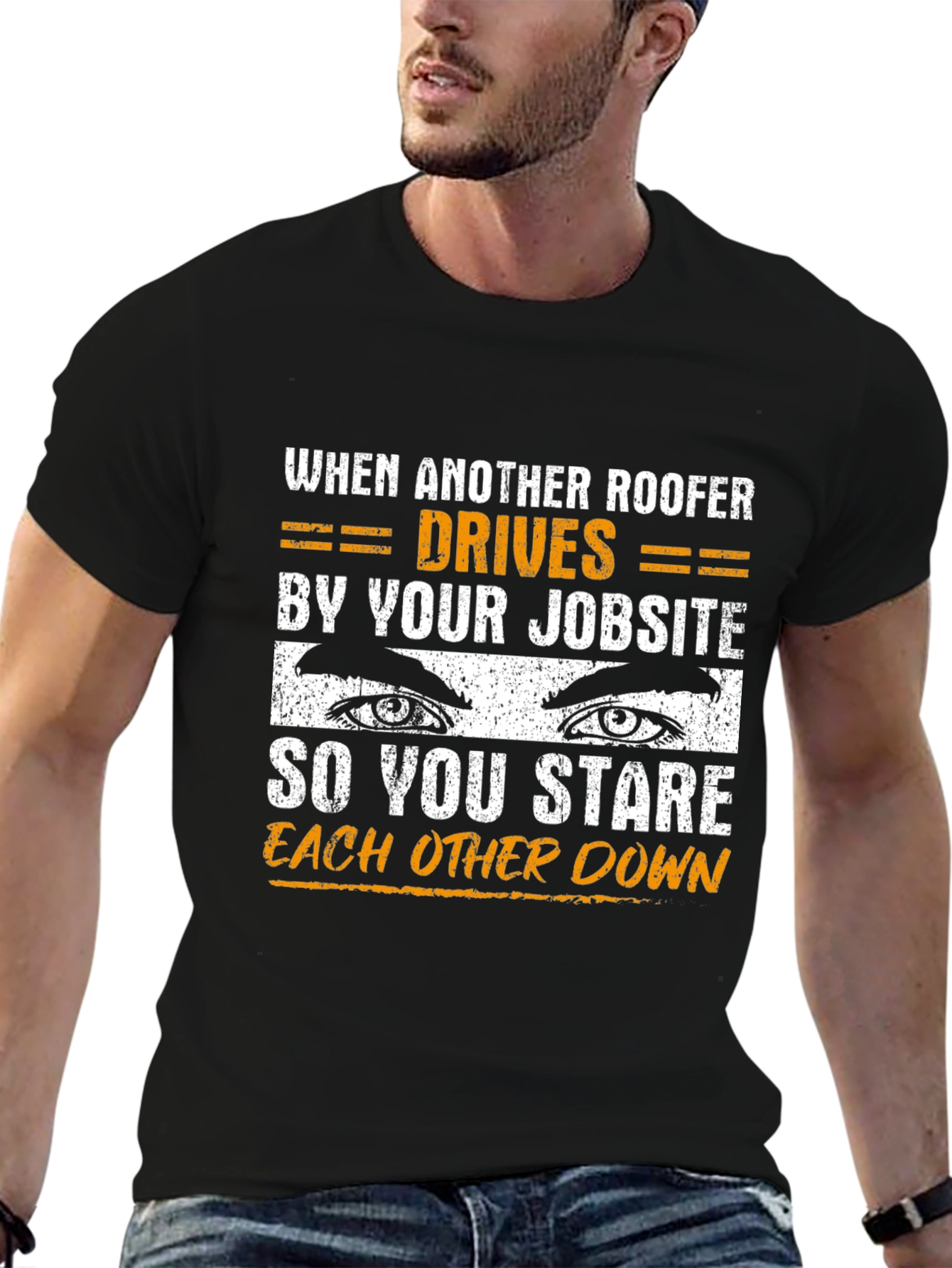 Roofer Stare Down Graphic T-Shirt