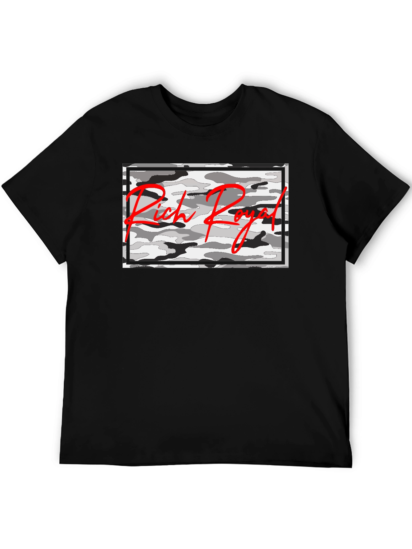 Rich Royal Camo Graphic Tee - Black
